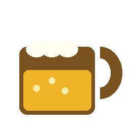 缶ビールと泡をシンプルに描いたビールカテゴリ用アイコン